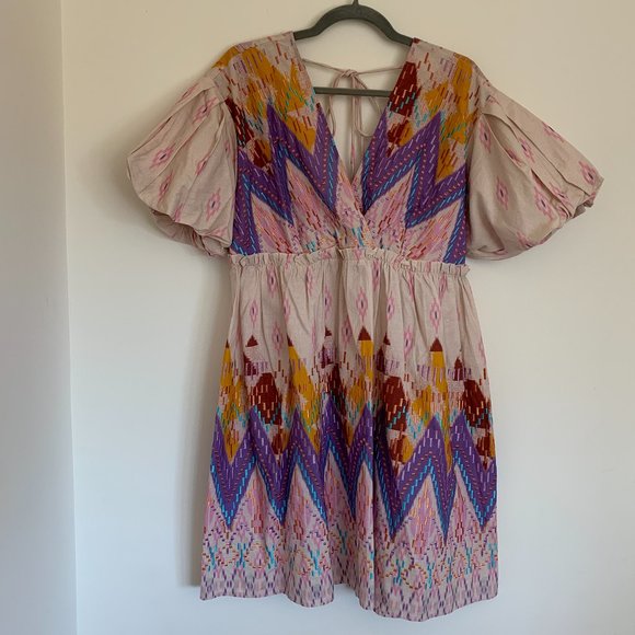 Anthropologie Not So Serious by Pallavi Mohan Abstract Embroidered Mini Dress - Picture 4 of 11